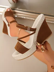 Elegant Velvet Women's Thick Heel Shoes, Ankle Strap, Breathable PU Leather, All-Season Fashion Slip-Ons, Unique Square Toe Design