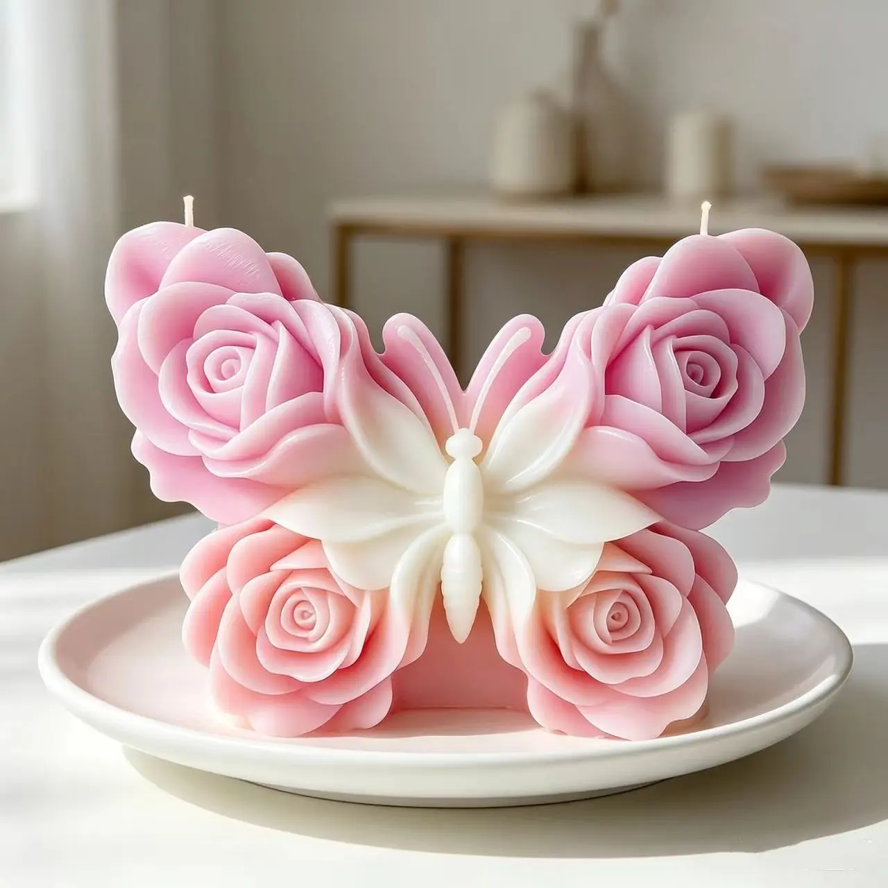 Creative Butterfly Flower Silicone Mold, Non-Stick Reusable Silicone Mold for DIY Candles, Resin, Gypsum, Soap Making, Wedding Decor, Home Crafts