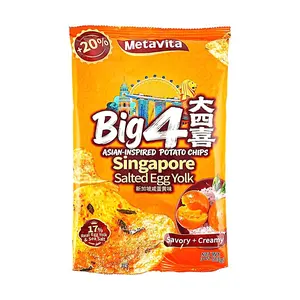 METAVITA Salted Egg Yolk Potato Chips - Authentic Asian Flavor, Singapore Style, Rich & Crispy Snack (85g)