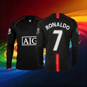 07 08/Away Kit/Short Sleeve /7# Ronaldo/Retro/Soccer Jersey/Red/Fans Version