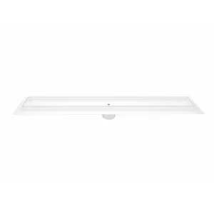 Matte White Tile Insert Linear Shower Drain | 16" to 59" Modern Tile-Ready Linear Drain, High Drainage & Premium Stainless Steel