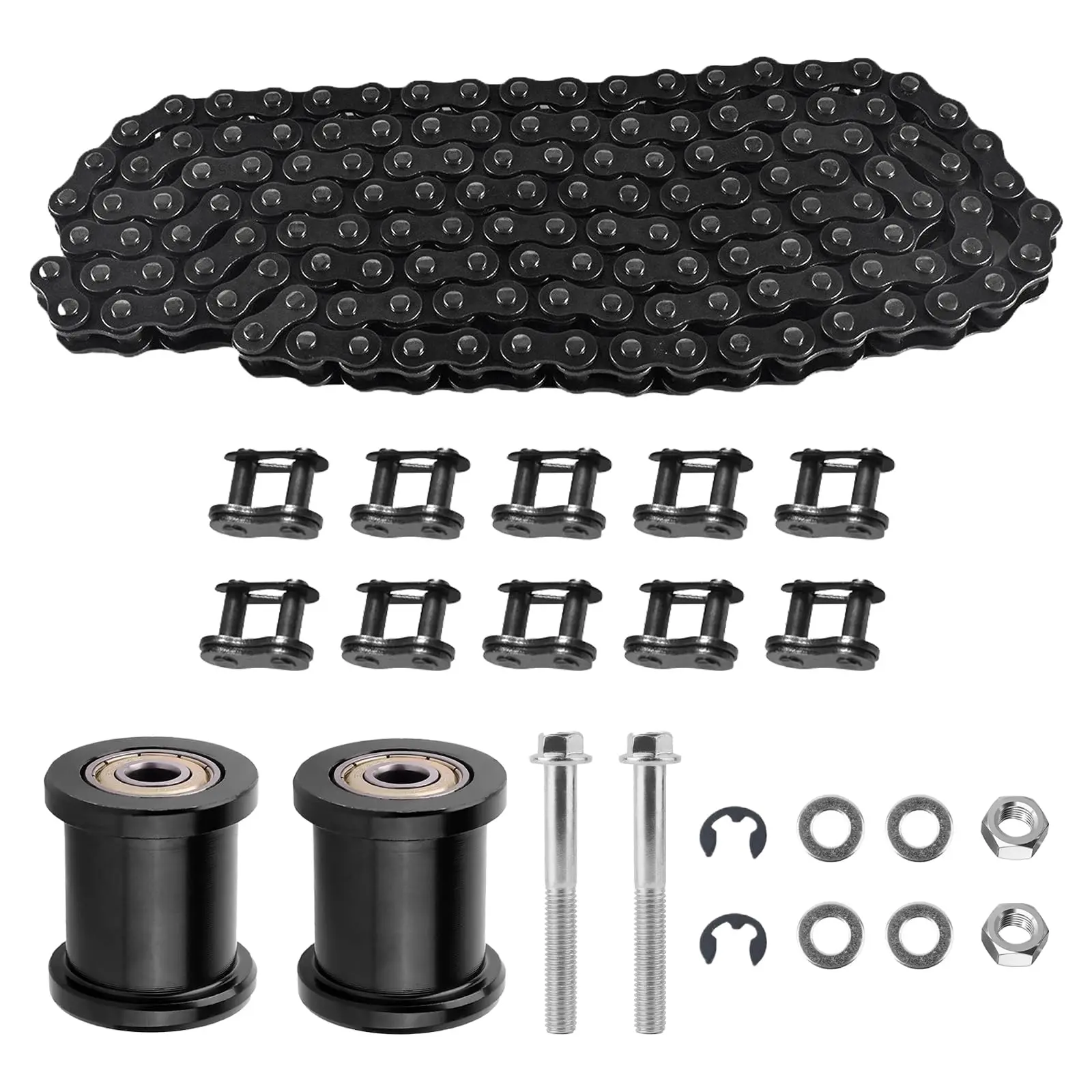Ct100u Chain Tensioner# Chain140 Links Fit For Coleman Powersports / Cc100x Mini Bike Baja Doodle Db30 Motovox Mbx10 Mbx11 Mega Mm-b80 105cc Go Kart