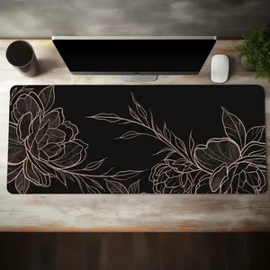 Flower Pattern Extended Mouse Pad, 1 Count Large Gaming Mouse Pad, Non-slip Personalized Mouse Pad For Home Office Desk