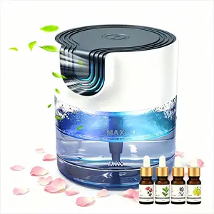 3-in-1 Portable Aromatherapy Diffuser Plug - Air Purifier, Dual Aroma for Office & Room Humidification, 600-1300mL Optimal Capacity, Includes 4 x 10mL Fragrance Oils, Aromatherapy Diffuser Humidifier