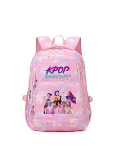 1pc  Ladies' backpack KPOP witch hunting group printed backpack with zipper closure, fashionable and versatile, cute and trendy, suitable for students to go to school, campus, work and travel, large capacity ladies' backpack School Backpacks