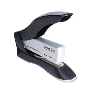 PaperPro Desktop Type Heavy-Duty Spring Power Stapler, 100-Sheet Capacity, Full Strip, 2-Finger Ring Office Desk Accessory, Black/Silver, Two-Finger