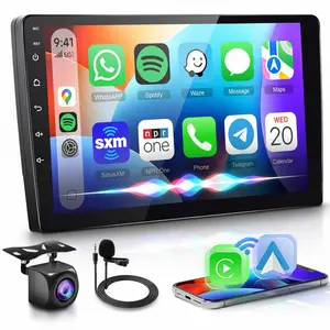 2G+64G Android 15 Double Din Car Stereo Wireless Carplay Android Auto, GPS Navigation, 5G-WiFi, Bluetooth 5.0, Car Audio Receivers Backup Camera, FM/RDS, 9 inch Touchscreen SWC