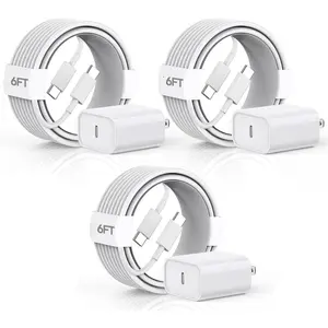 3 Pack For iPhone 17 Charger,20W PD Fast  Charging Type C Charger Block with 6 Ft USB C to C Cable for iPhone 15   Phone 16/16 Pro Max/iPad 10,iPad mini 6,iPad Air 5/4,Pad Pro 12.9