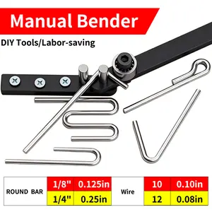 Heavy Duty Manual Rebar Bender, 1mm-8mm Steel Wire Bending Tool, Specialty Mechanic Tools for Construction & DIY Metal Art, Hardened Steel Machine with Long Handle for High Leverage, Bench Mountable for Precision 90-Degree & U-Shape Bends mechanic tools