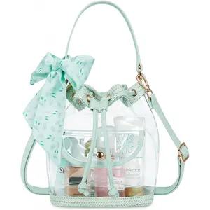 Clear Bag for Stadium Approved, Clear Crossbody Bucket Bag Transparent PVC Purse for Women, Concert Stadium Events