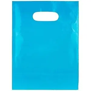 100 Blue Handle Bags 9x12, Extra Thick 2.25 Mil Retail Plastic Shopping Merchandise  Bags  Resistant  Durable Anti Stretch For Small Business LDPE  Cut, ,  Recyclable