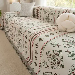 Boho Style Sofa Cover Blanket, Soft Skin-Friendly Comfortable Couch Sheet, Anti-Slip Dustproof Durable, Universal Sofa Protector, All Seasons Use, Furniture Covers