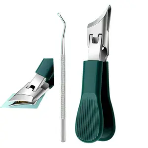 Green Eagle 3-Piece Nail Clipper Set with Ingrown Nail Remover & Nail File Stainless Steel Grooming Tools ,Manicure Polish Cutics ,for Home & Travel Use