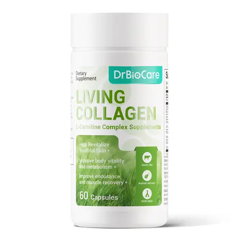 DrBioCare Living Collagen L-Carnitine Complex Dietary Collagen Supplements - Grass-Fed Bovine Peptides, Bovine Colostrum, Cinnamon Extract, Mulberry Leaf Extract, Non-GMO, Carnitine L-Tartrate, for Adults' Fitness & Healthcare Support