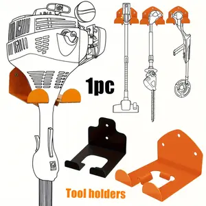 Two Sizes Garden Tool Hanger Yard Tool Rack Garden Tool Organizer Yard Tool Stand - Orange and Black Anti-Rust Coating, Quick Installation Design for Grass Trimmer, Hedge Trimmer & Garage Tools - Space-saving vertical storage with anti-rust screws