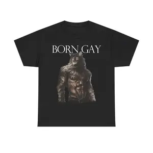 Born Gay Wolf Funny Shirt | Funny Meme Alpha Wolf, Sigma Wolf Howling Unisex Tshirt, Animal Shirt, Original Cotton Fabric, Menswear Womenswear