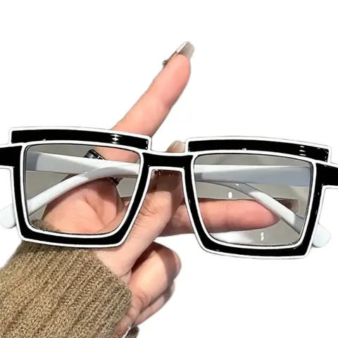 Y2K Retro Anime Full Rim Rectangular Acetic Acid Spectacles Vibrant Novelty Glasses