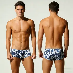 Menswear Men's Mid-Waist 4-Cornered Briefs - Soft, Trendy Leopard Print & Beige Plain, Smooth Breathable, Antibacterial Pure Cotton Crotch, Flat Waistband (On Sale)