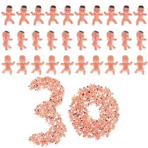 30 Piece Mini Plastic Dolls – 2.5cm Ice Bucket Game Characters, Mixed Colors for Cake and Party Decoration, DIY Crafts for Baby Showers and Kids Playhouses, Wedding Cake Topper, Cake Decorating Supplies