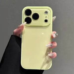 Fresh Candy Color Series – Skin-Feel Crystal Clear Case for iPhone 17/16/15/14/13 Air/Pro/Pro Max, 16/15/14 Plus – Soft TPU Bumper + Hard PC Back – Full Lens Coverage – Cute Minimalist Pink & White