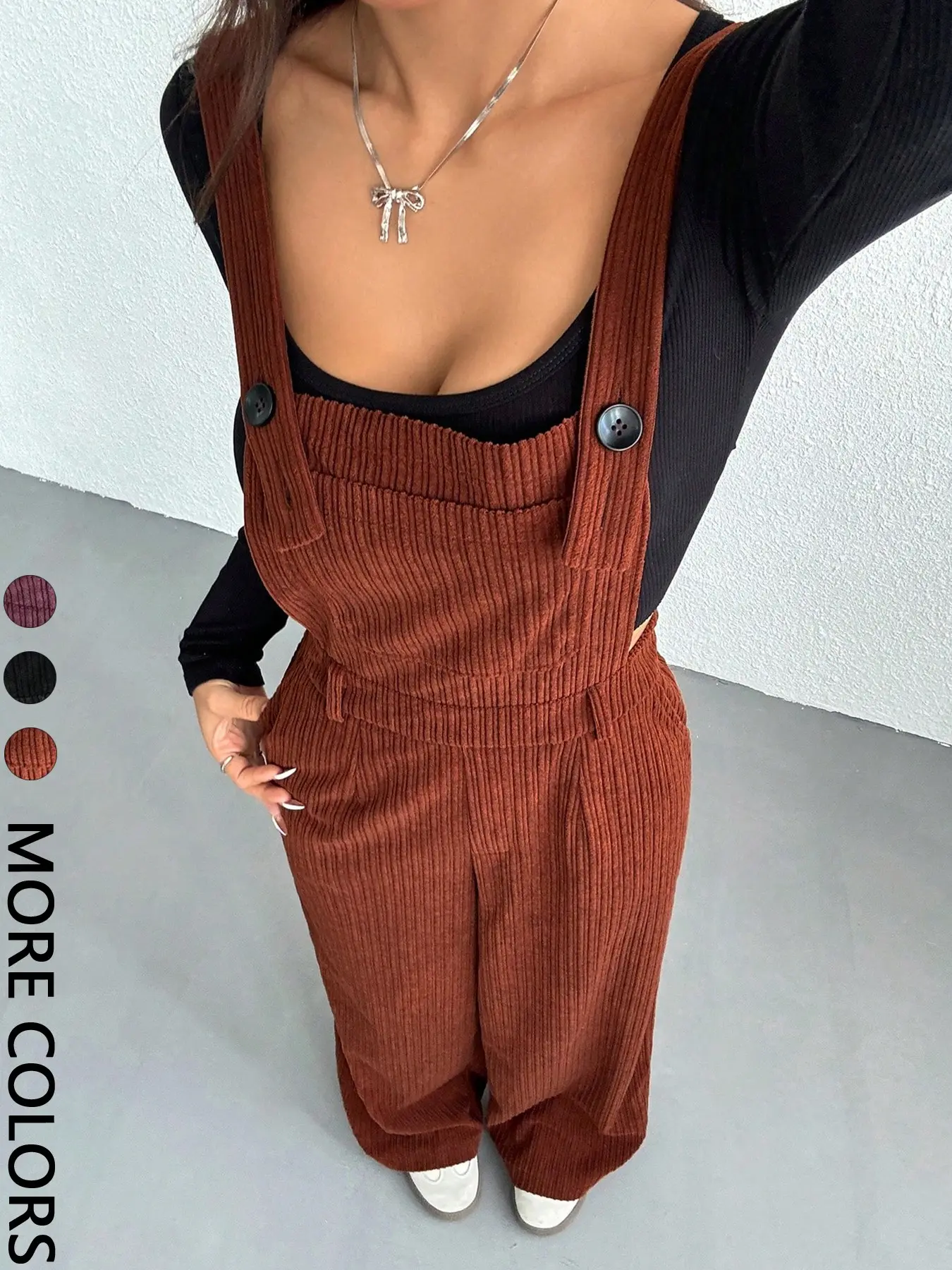 Women's Solid Color Casual One-Piece Jumpsuit, Simple Fashion Daily Wear, Comfortable and Stylish, Perfect for Everyday Use Overalls, Basic