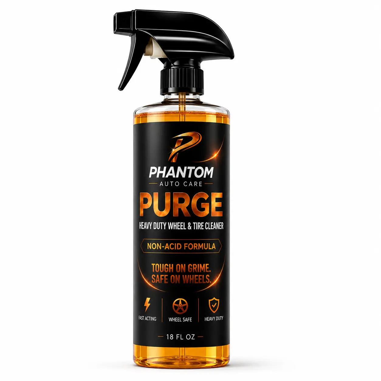 Phantom Purge Wheel & Tire Cleaner - Fast Acting Non-Acid Formula, Cuts Through Brake Dust & Road Grime Phantom Purge Wheel & Tire Cleaner - Fast Acting Non-Acid Formula, Cuts Through Brake Dust & Road Grime