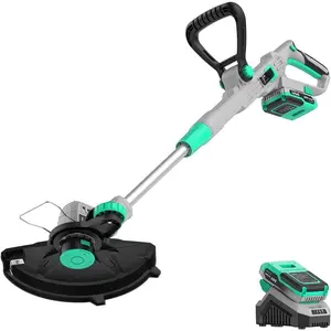 20V 12" Cordless String Trimmer/Wheeled Edger, Battery Powered Weed Wacker with Auto Line Feed for Lawn Trimming/Edging, with 2.0Ah Battery and Charger Included