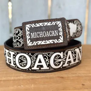 Michoacán Laser Cut Personalized Western Belt for Men
