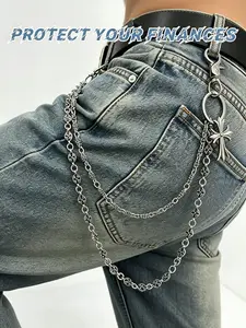 Easter Street Y2K Dark Hip Hop Cross Chain Pants Chain, Unisex Waist & Pants Chain, Slim Waist, Lengthen Leg Lines, Vintage Body Jewelry