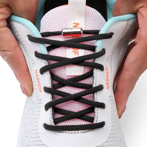2025 Summer No Tie Elastic Sports Shoelaces, Stretchy Shoelaces, Metal Capsule Button Design Shoelace, Casual Simple Plain Color Shoelace for Sneakers and Boots, Footwear, Shoe Strings for Sneakers