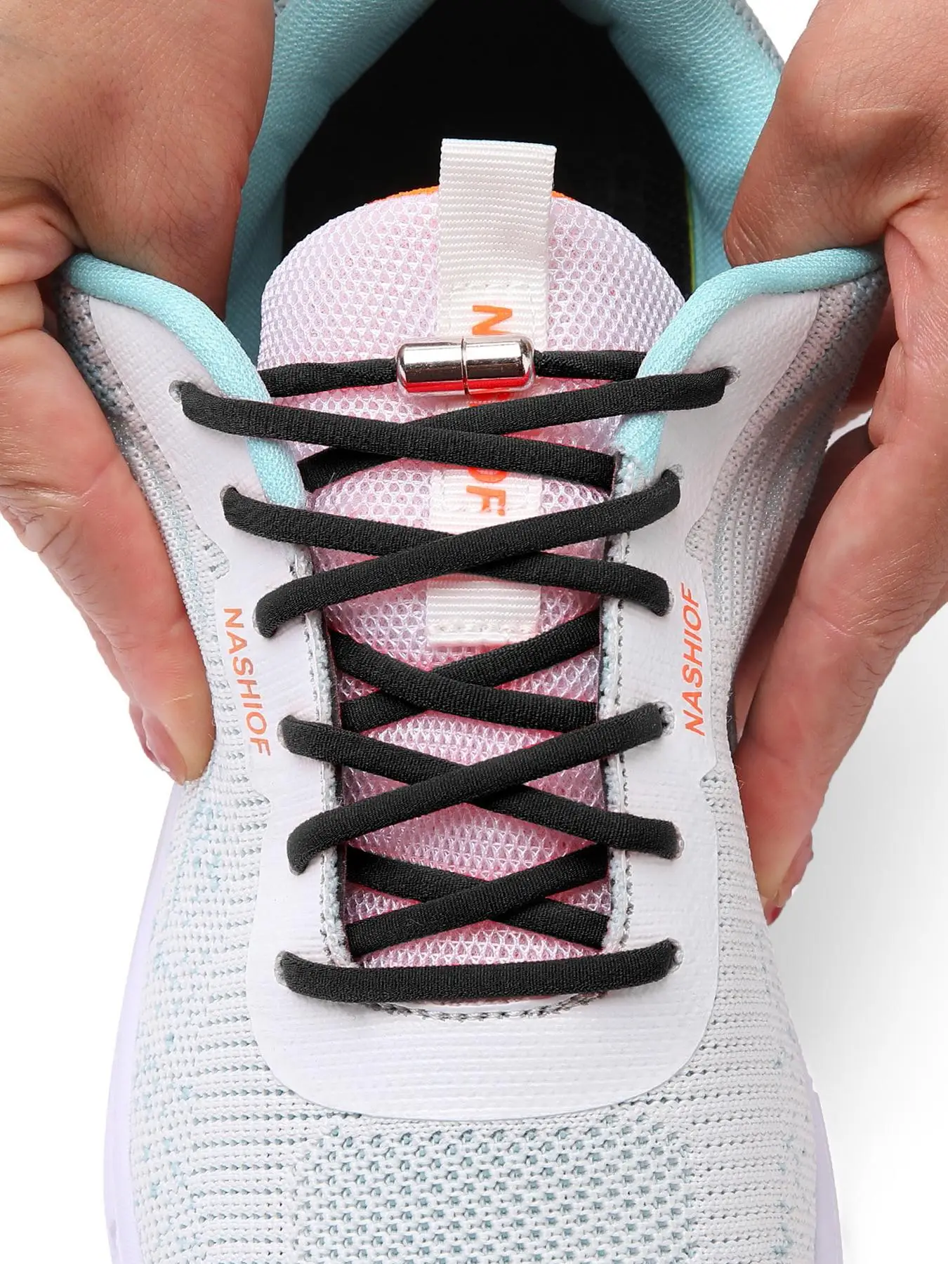 2025 Summer No Tie Elastic Shoelaces, Metal Capsule Button Design Shoelace, Casual Simple Plain Color Shoelace for Sneakers and Boots, Footwear