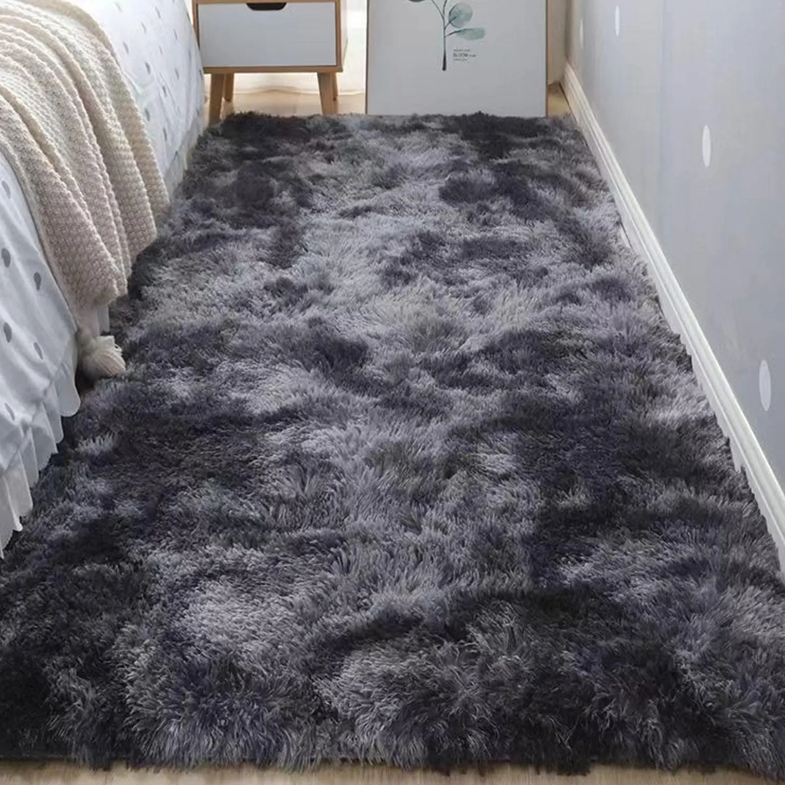 Fluffy Bedside Rug, Fluffy Area Rugs, Multi-size Modern Soft Plush Bedside Carpet, Non-slip Floor Mat for Home Living Room Bedroom Dormitory