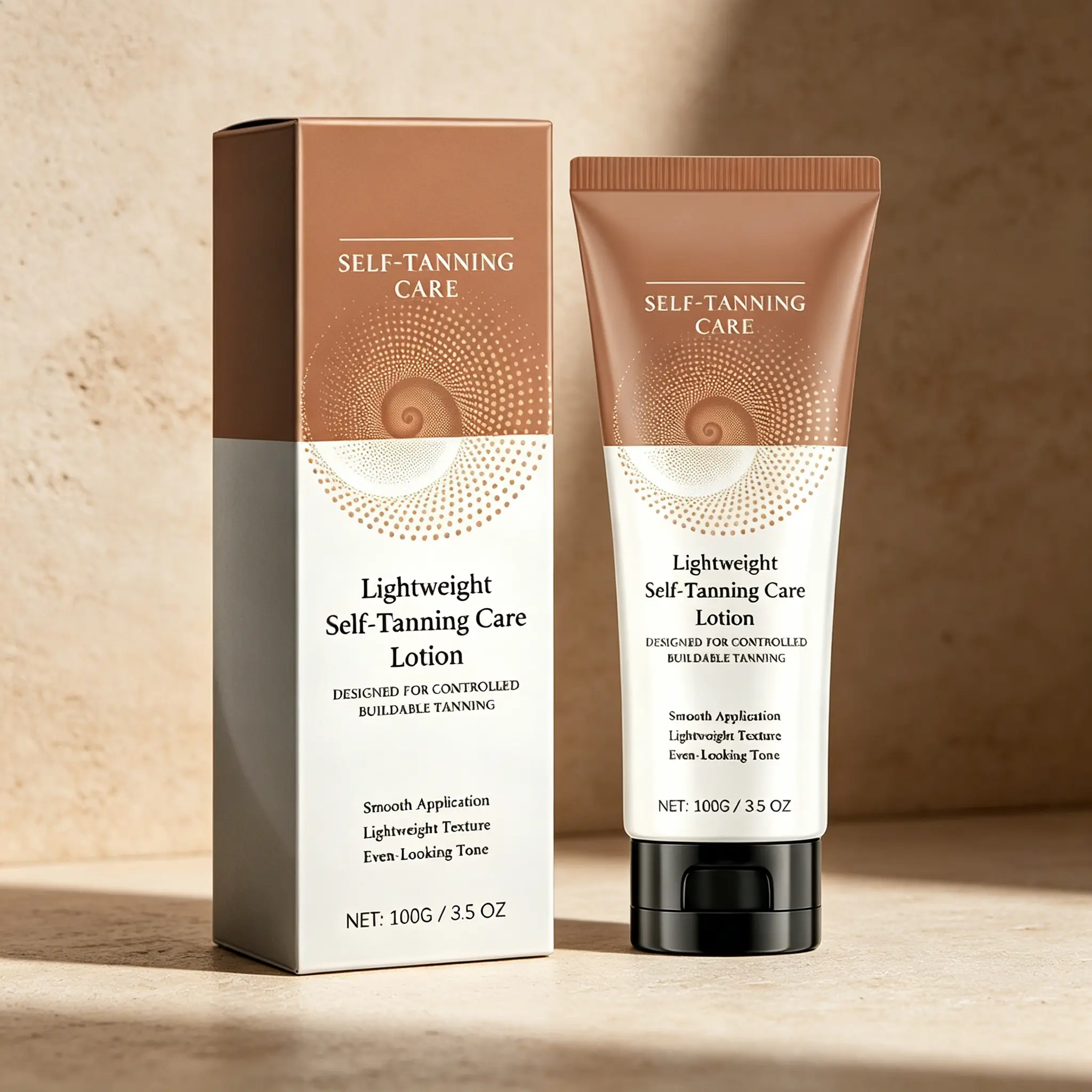 Buildable Self-Tanning Lotion 100g – Lightweight Formula – Smooth Application for Even Tone – Natural Golden Bronze Glow – Streak-Free – Sunless Tanner for Face & Body