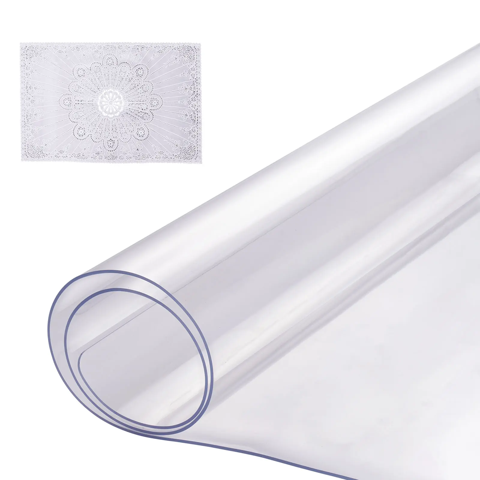 【summerfinds】VEVOR Plastic Table Cover, 14 x 24 Inch 1.5 mm Thick Clear Table Protector, Rectangle PVC Desk Mat, Waterproof & Easy Cleaning Desk Pad Tablecloth, for Office Dresser Dining Room Table Night Stand
