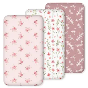 Crib Sheets 3 Pack Bedding Sheets for Boys & Girls, Fitted Sheet for Crib & Toddler Mattress, Super Soft Microfiber Baby Sheet 47x24x6 Inches