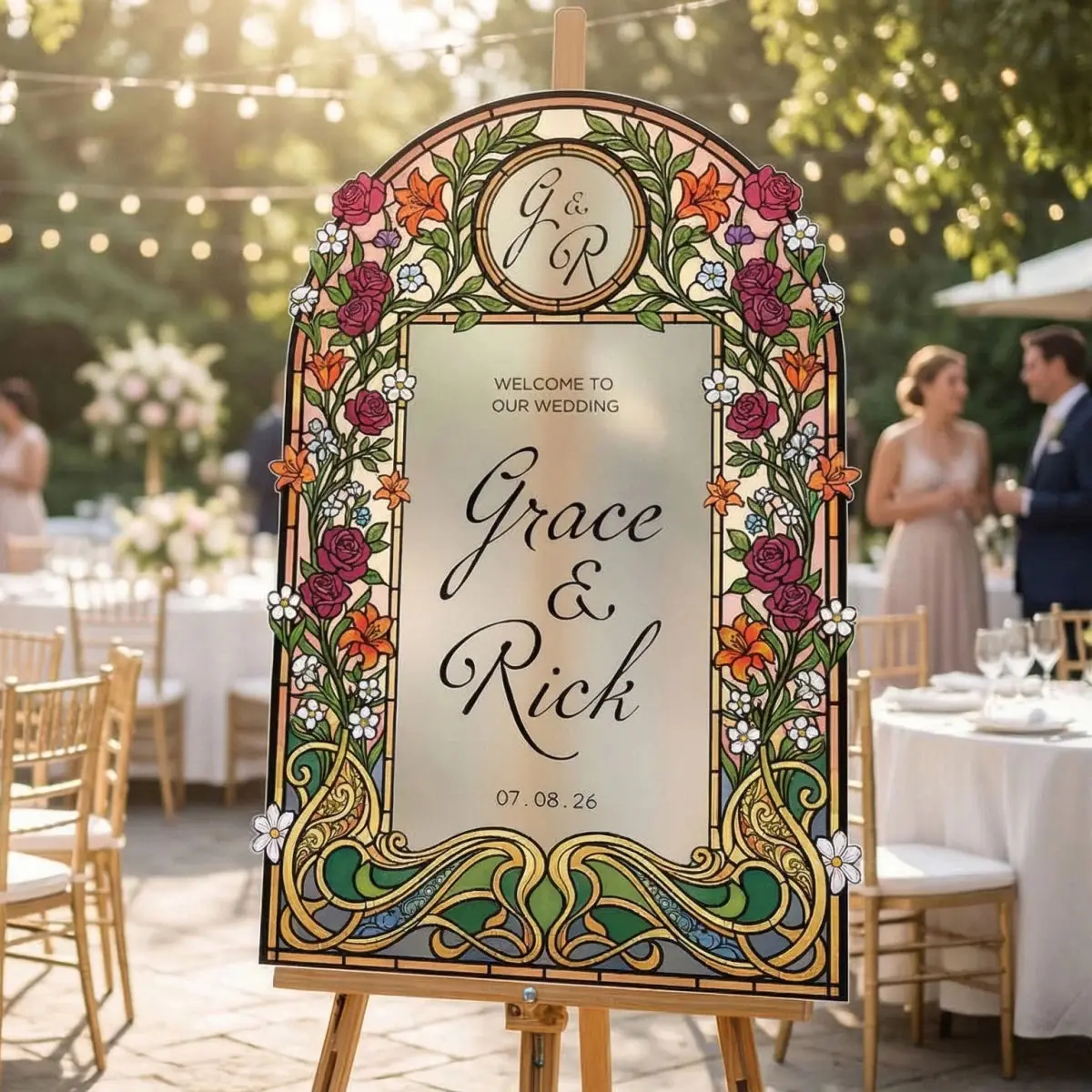 Wildflowers Wedding Sign, Floral Wedding Welcome Sign