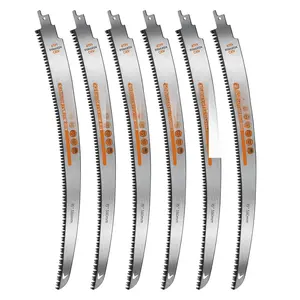 6 count 15"   Reciprocating   for   and Tree Trimming, 6TPI Arc Curved  Sawzall  for PVC Pipe , Cr-V Sabre Sawzall Pruning  15 Inch
