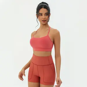 CILD Women's Bra Y Back Backless Open Back U Neck Sweat-Wicking Removable Padded Cups Breathable For Sports Yoga Tennis Gym Casual Wear