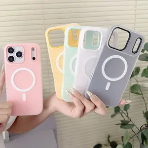 MagSafe Compatible iPhone Case, Translucent Matte Silicone Shockproof Phone Cover with Magnetic, Anti-Fingerprint, Full Camera Protection for iPhone 11 12 13 14 15 16 17 Pro Max Plus Air, Cute Pastel Colors for Women Men