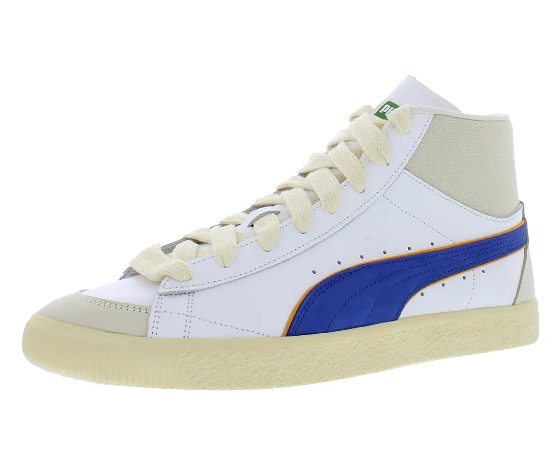 Men's Puma Clyde Mid Lace-Up Basic Solid Multi-Size Casual Basketball Shoes - All-Season Wear
