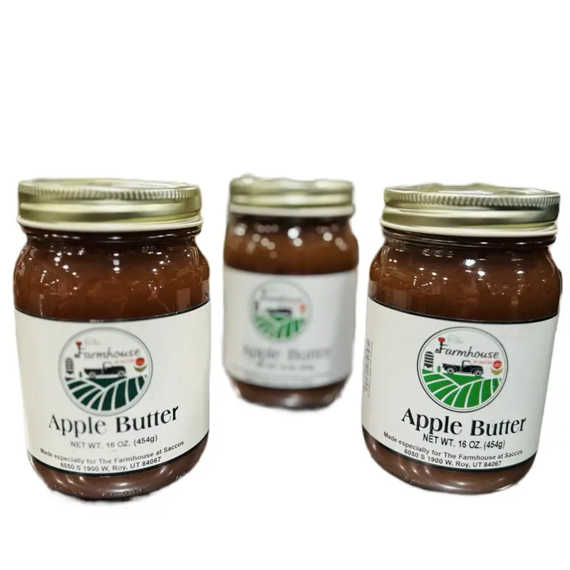 The Farmhouse at Saccos Apple Butter 16 oz Jar - Rich & Creamy Fruit Spread for Toast & Pancakes