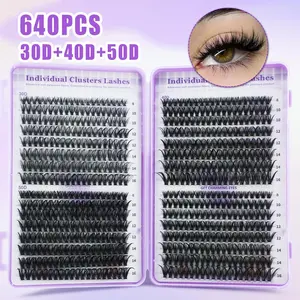 Natural Lash Extension, Cluster False Eyelashes for Lash Lift, Single Fiber, D Curl, Dense Style, Non-Toxic, 0.07mm Thickness