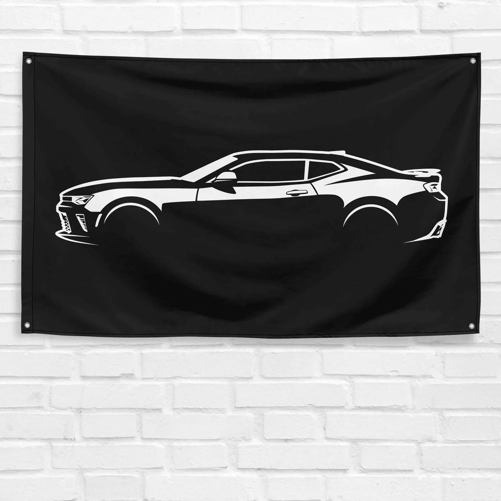 Unbranded & Handmade 3x5 ft Polyester Flag - 6th Gen Camaro SS Car Fan Decor, Room Decor, Garage Gift Wall Banner, Polyester Fabric, Birthday Gift Ideas, Wall Decor