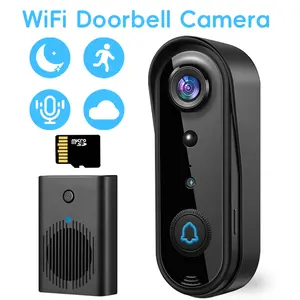 Smart Wireless Doorbell Camera 2K with Indoor Chime, Micro SD Card Storage, Night Vision, Motion Detection, Remote Access, Family Sharing, Weatherproof