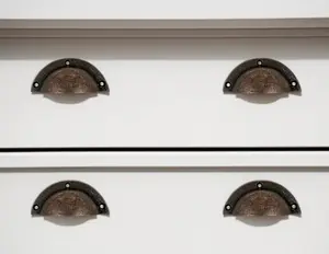 212 MAIN Distressed Bronze Metal Cup Drawer Pull Knobs - Set of 6, Rustic Vintage Artisanal Design, Transitional Style Hardware, Hand-Painted Finish