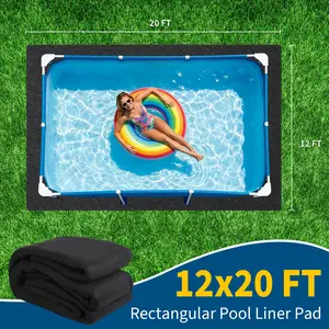 🛡️ Protect your pool before you fill it! 12x20ft geotextile liner pad – stops punctures, kills weeds, cushions every step.