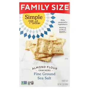Simple Mills Almond Flour Crackers, Fine Ground Sea Salt, 7 oz (199 g)