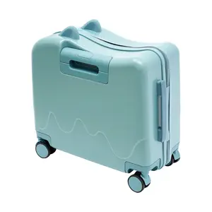 33.6Qt Ride-On Suitcase for Kids with Built-in Lock & Adjustable Pull Rod, ABS Children's Luggage with 4 Silent Wheels, 110 lbs Capacity Rideable Suitcase for Airplane Travel, Birthday Gift for Boys Girls Ages 3-6