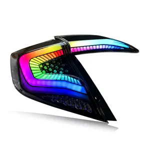 TT-ABC RGB Tail Lights for 2016-2021 Honda Civic 10th Gen Tail Lights for Civic Sedan Only