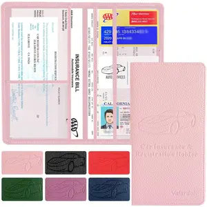 Registration and  Card Holder,  Document Holder for Cards, Driver License & other Essential Documents (Pink)